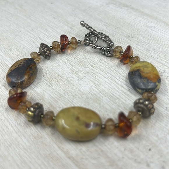 Bumble Bee Jasper & 925 toggle bracelet - Picture 6 of 6